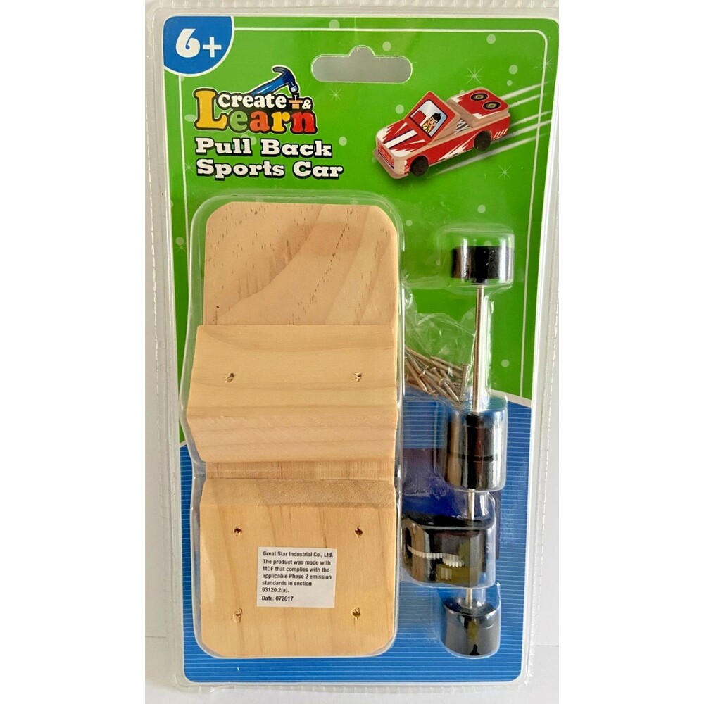 Create & Learn Pull Back Sports Car Toy New